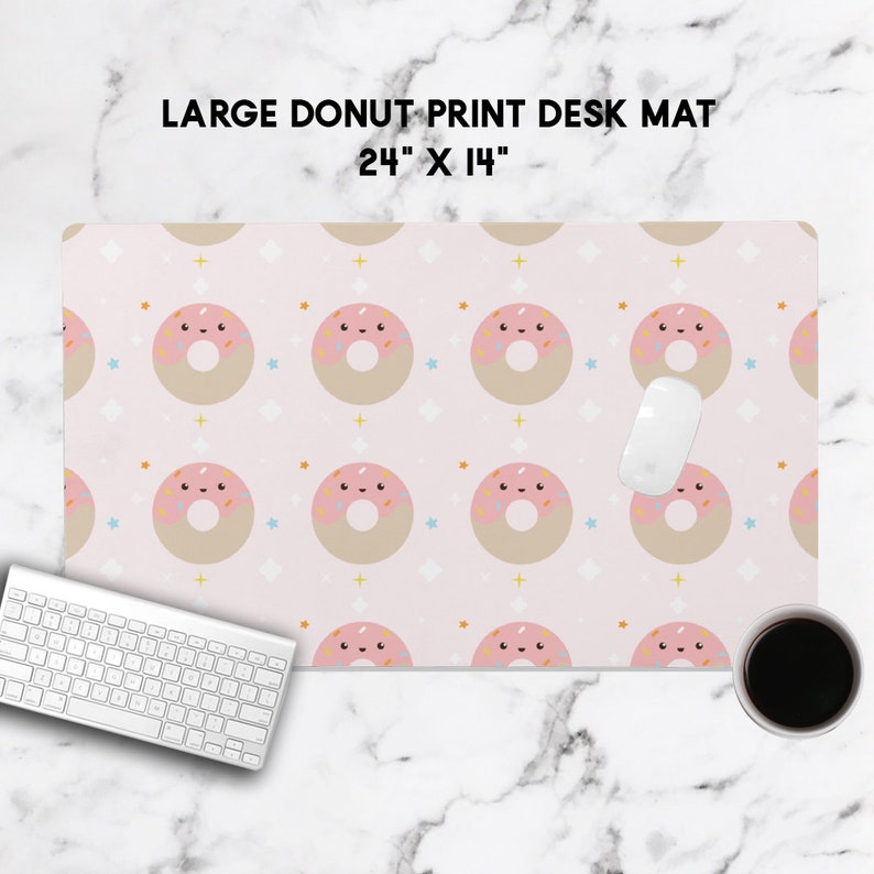 Donut Print Desk Mat Planner Desk Accessories Boss Babe Etsy