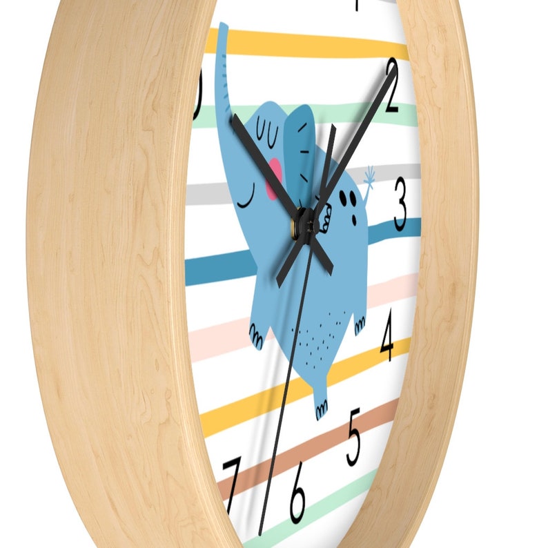 Elephant Wall Clock Kids Wall Clock Nursery Wall Decor Etsy