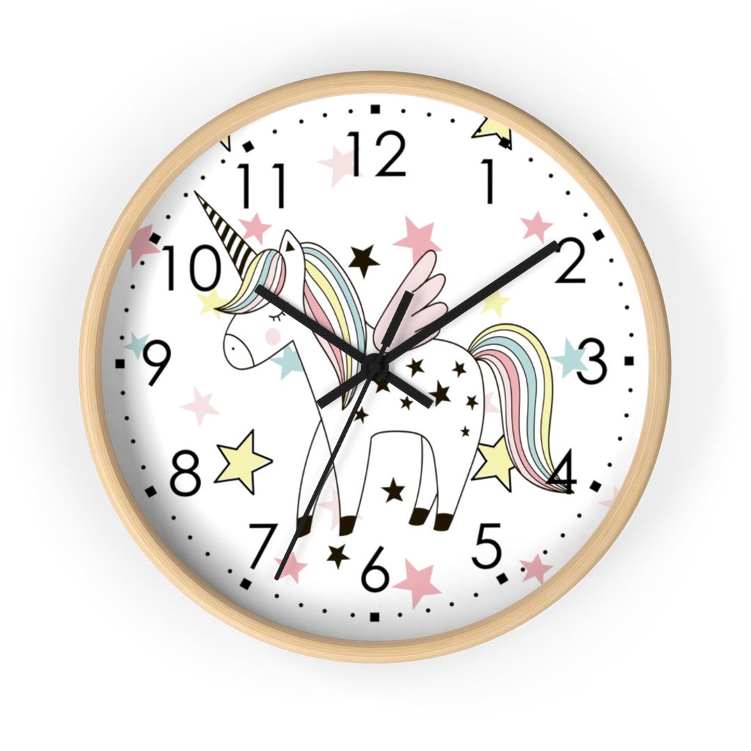 Horloge Murale Fille Licorne - Mousehouse Gifts - Bois, Motif Licorne Pour Chambre Enfant