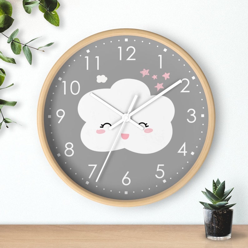 Cloud Wall Clock Kids Wall Clock Modern Nursery Wall Decor Etsy