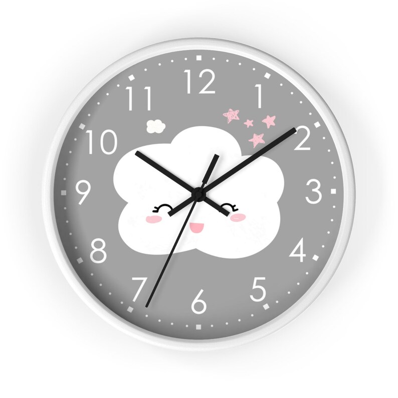 Cloud Wall Clock Kids Wall Clock Modern Nursery Wall Decor Etsy