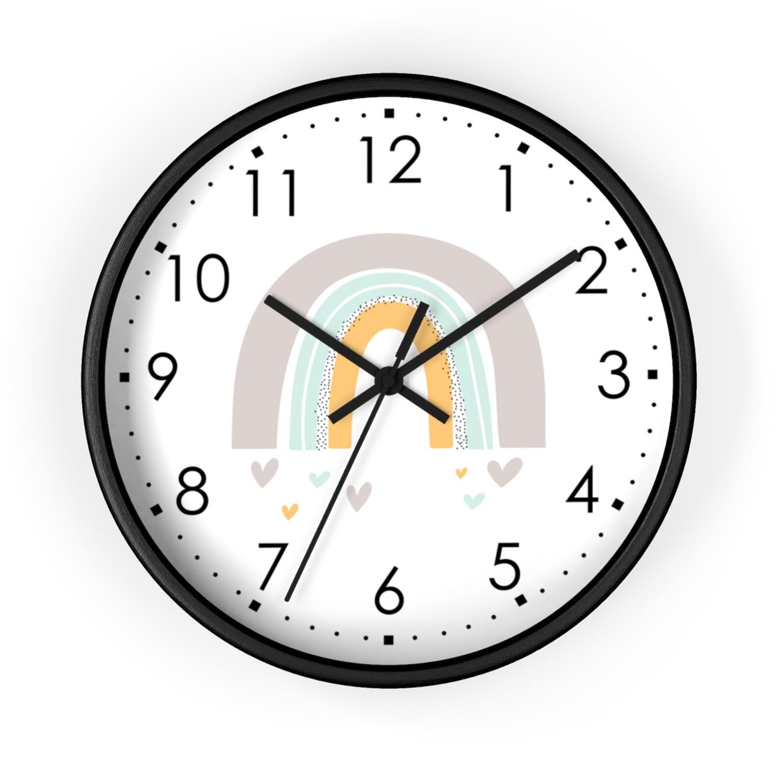 Rainbow Wall Clock Nursery Wall Clock Nursery Clock Etsy