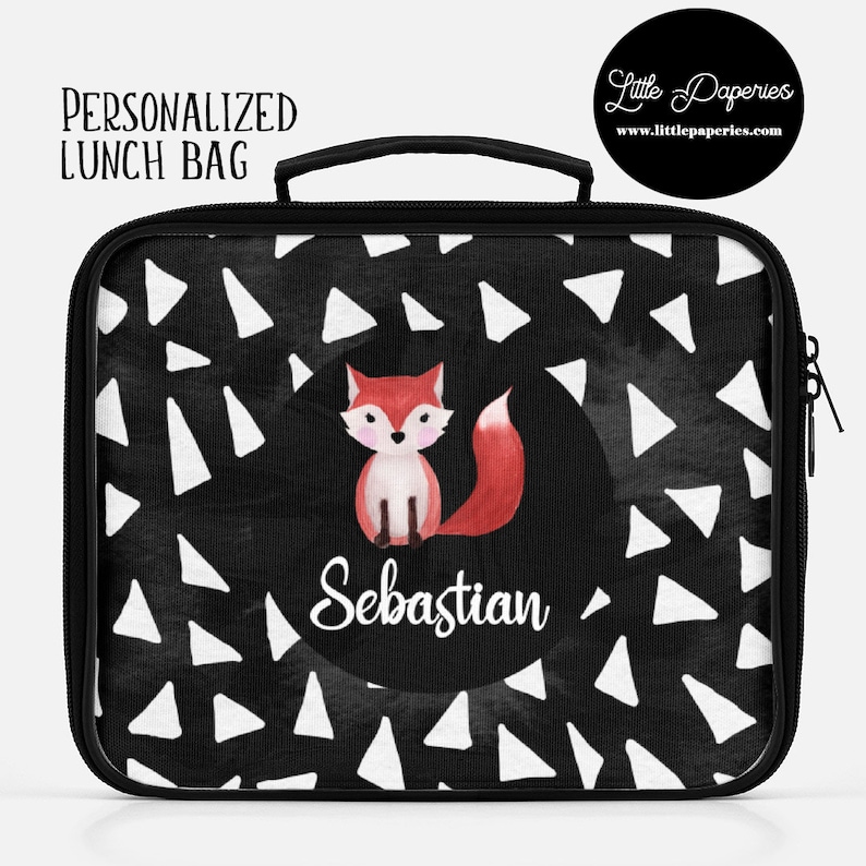 Fox Lunch Box Custom Lunchbox Fox Lunch Bag School Lunch Box Lunch Tote Back To School Personalized Fox Lunch Box BPA Free
