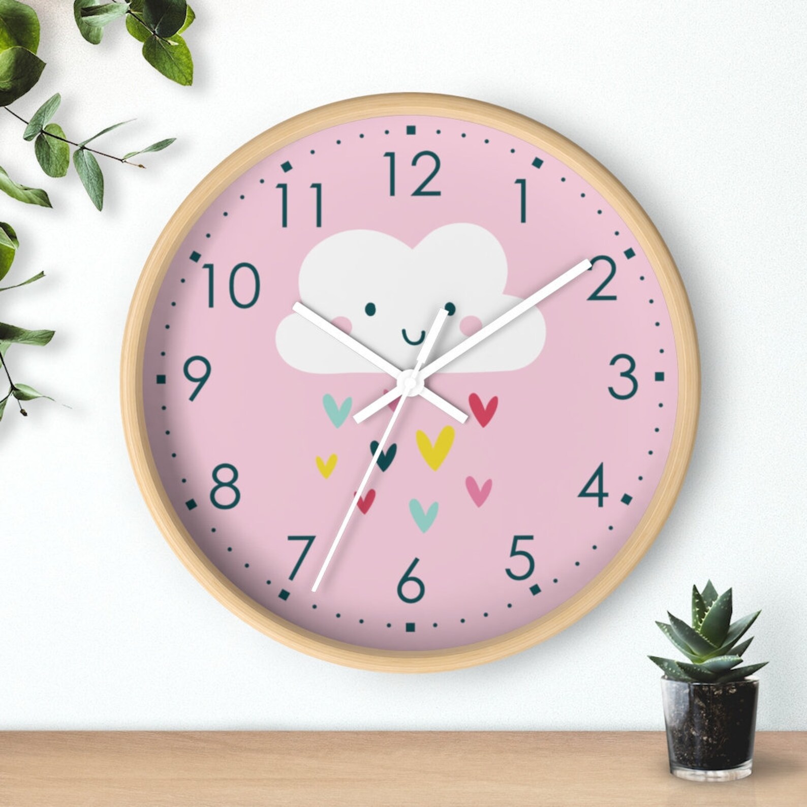 Cloud Wall Clock Kids Wall Clock Modern Nursery Wall Decor Etsy