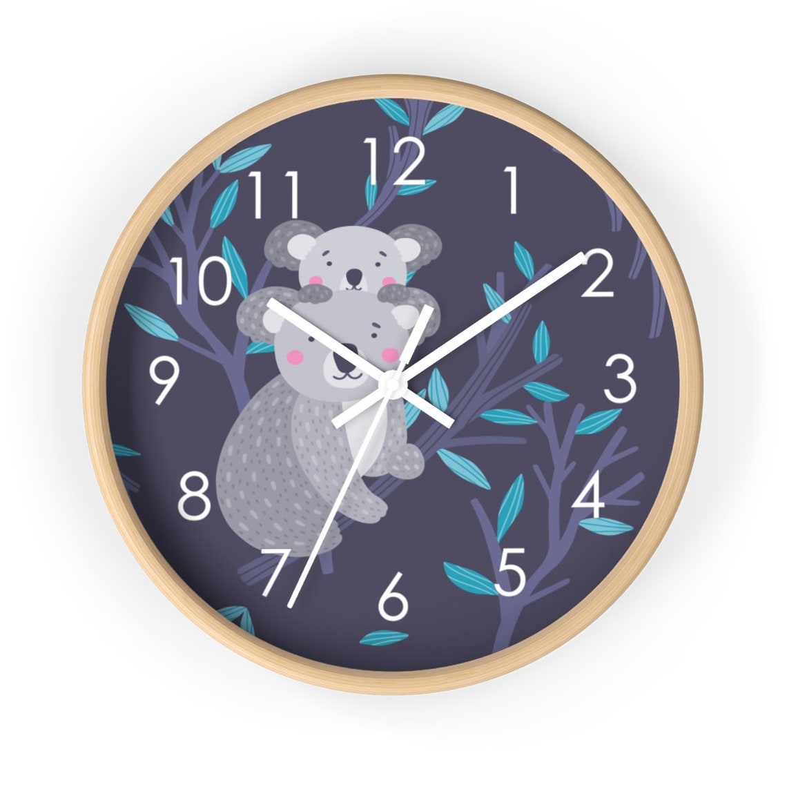 Koala Wall Clock Kids Wall Clock Nursery Wall Decor Nursery - Etsy