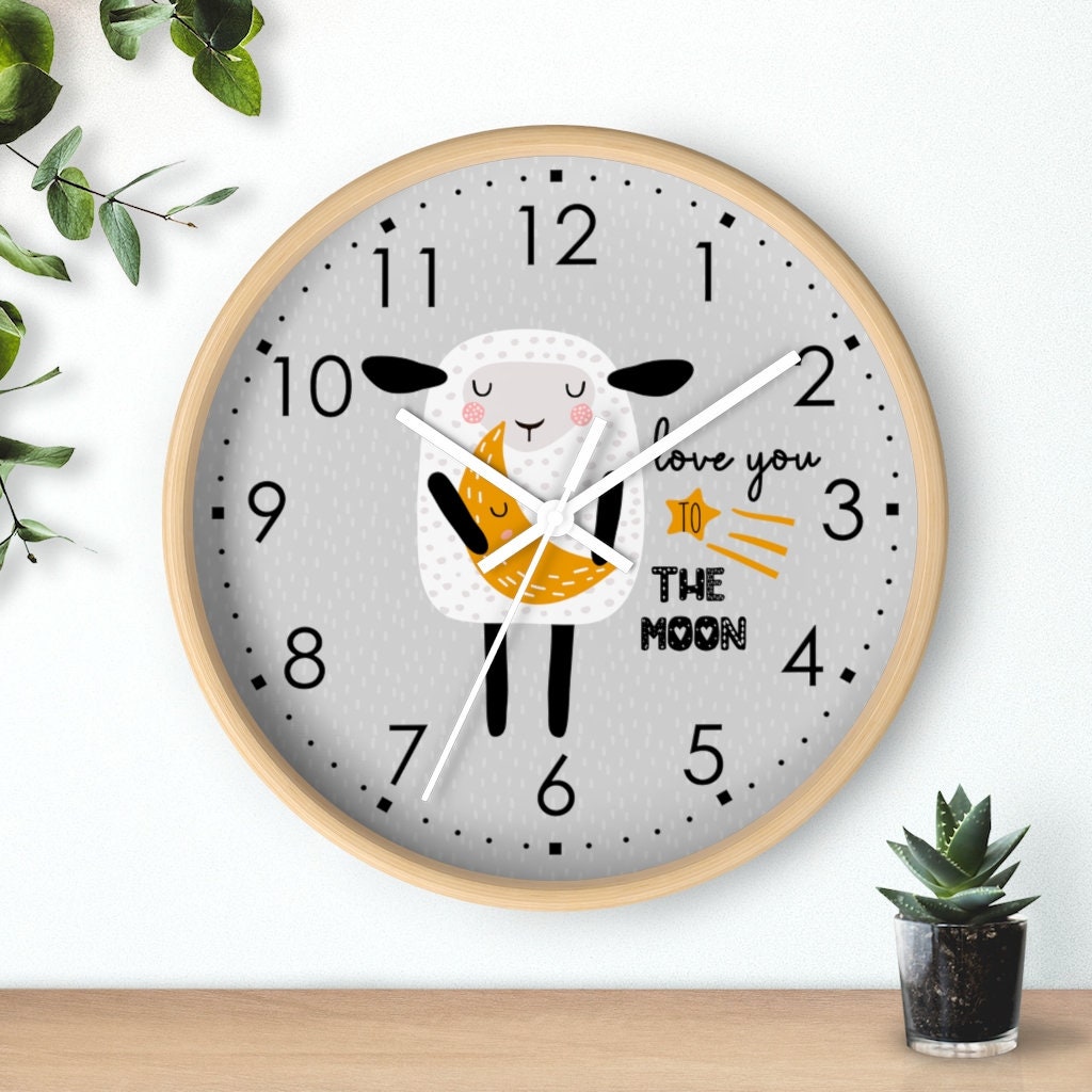 Sheep Wall Clock Kids Wall Clock Modern Nursery Wall Decor Etsy