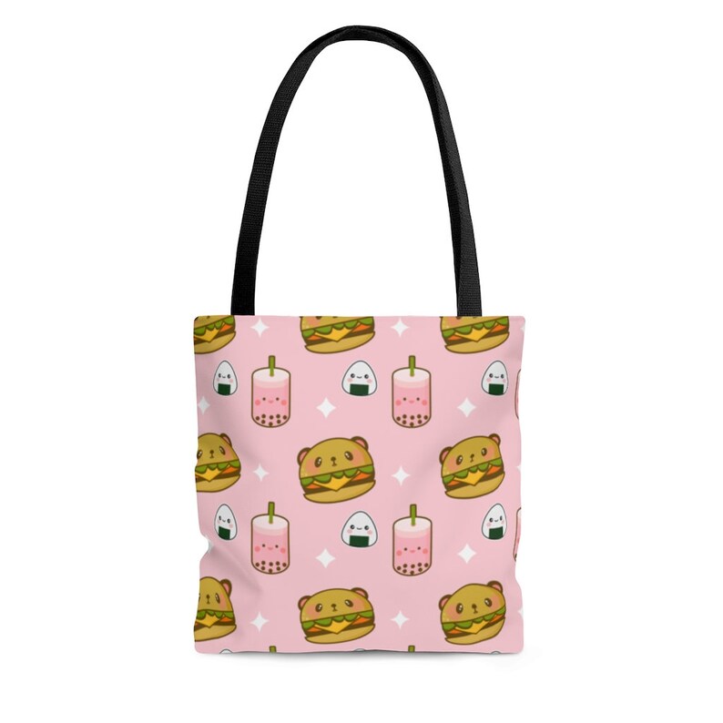 Kawaii Tote Bag Sushi Tote Bag Bubble Tea Tote Bag Burger Etsy