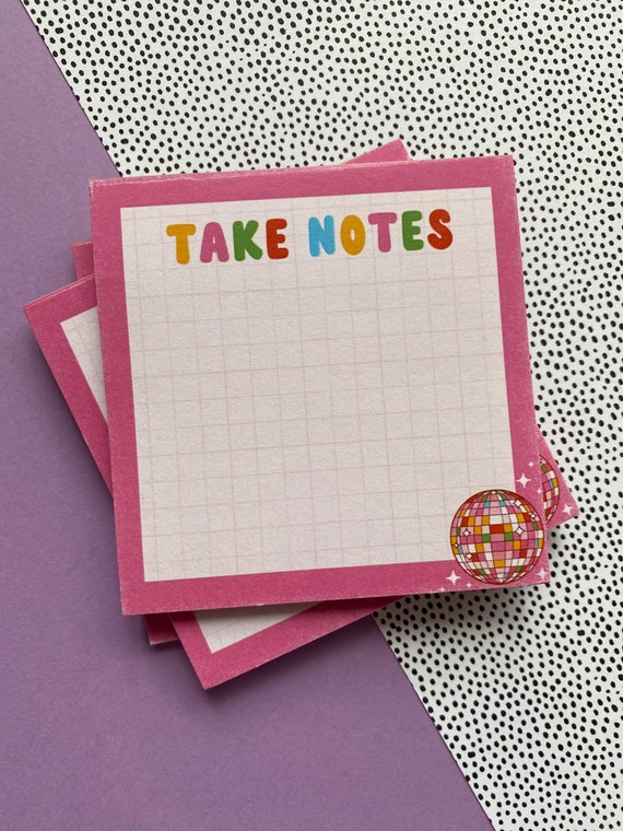 Disco Notepad Notes Take Notes Notepad Desk Accessories Etsy