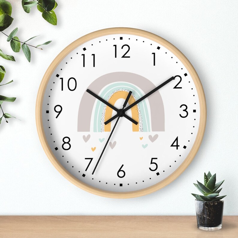 Rainbow Wall Clock Nursery Wall Clock Nursery Clock Etsy