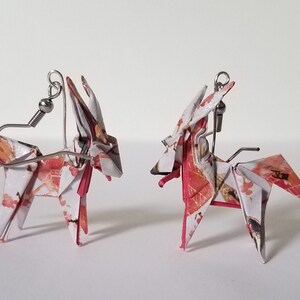 Origami earrings, antelope