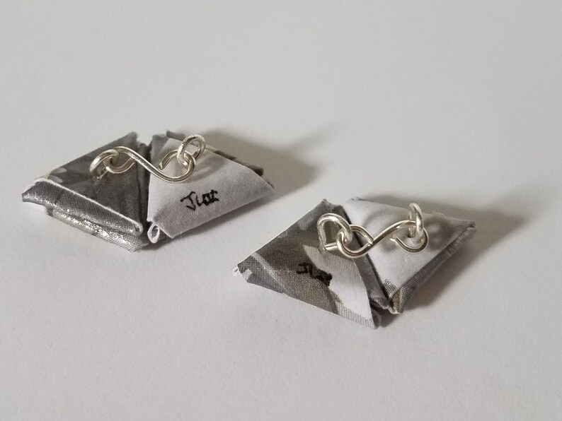 Gear Print Origami Cufflinks image 2