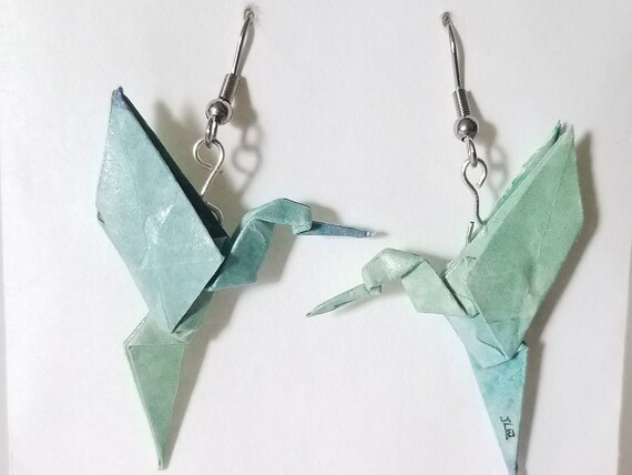 Origami Hummingbird Earrings