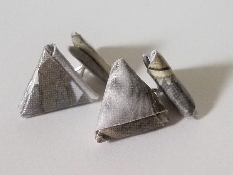 Gear Print Origami Cufflinks image 1