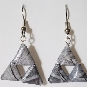 Stone Like origami triforce earrings