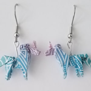 Mini Origami Unicorn Earrings