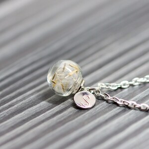 Dandelion pendant uniquely personalized Letter