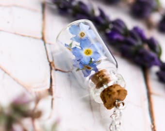 bottle "forget-me-not" glass bottle