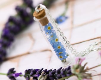 bottle "forget-me-not" glass bottle