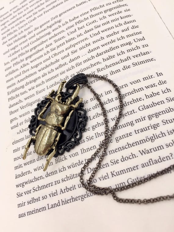 Items Similar To Golden Stag Beetle Unique Expressive Pendant In