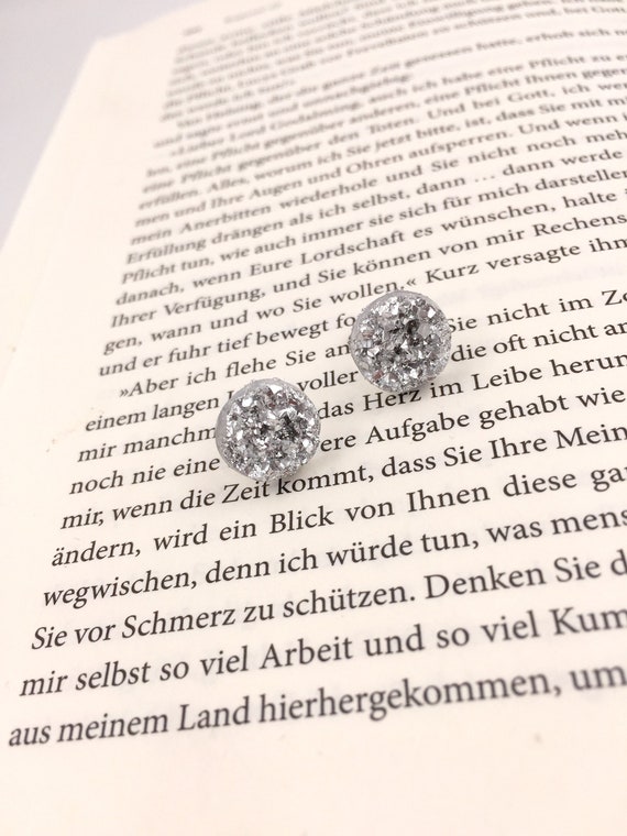 Stud Earrings Crystal Silver Etsy
