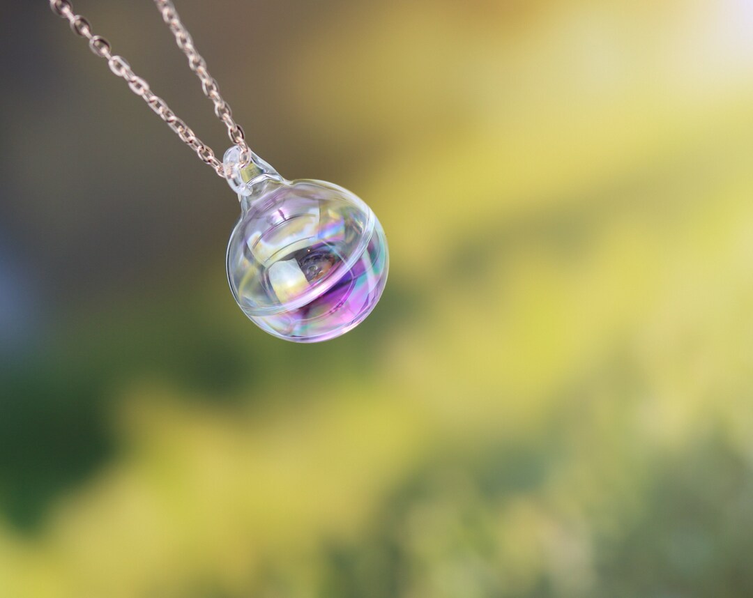 Water Jewelry purple Aesthetic Glass Ball Water in a Glass Ball Etsy