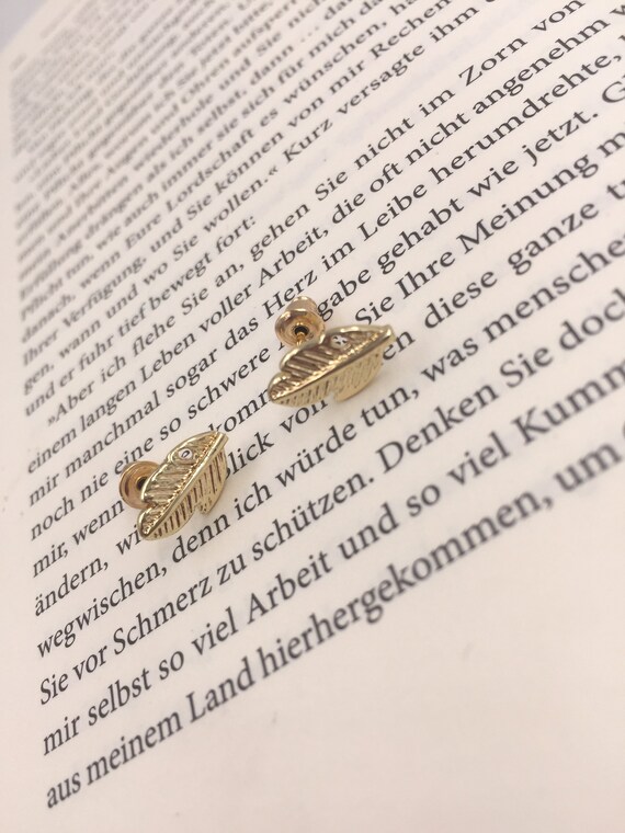 Feather Studs Plated Design Etsy