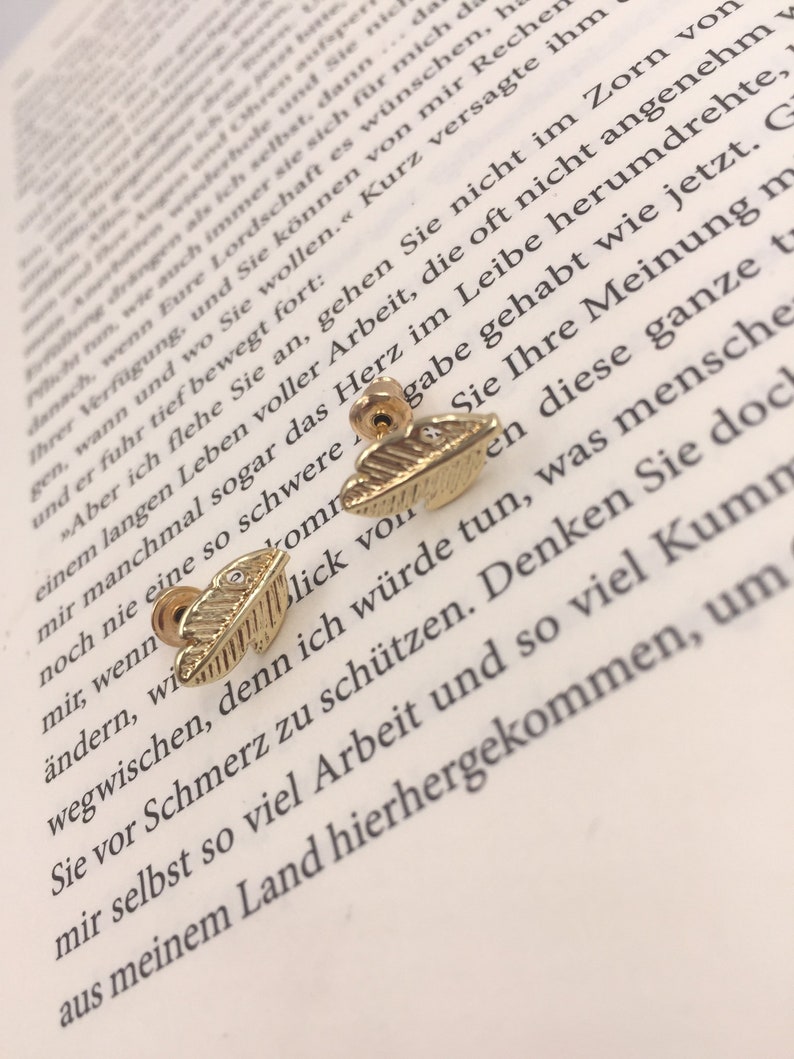 Feather Studs Plated Design Etsy