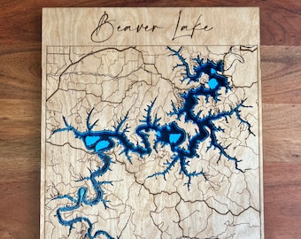 3D Laser Etched Maps, Lakes, Cities - Customizable!