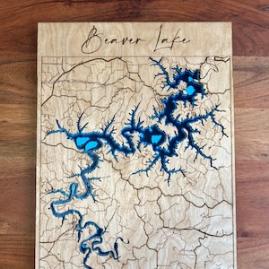 Cartes, lacs et villes gravés au laser 3D à offrir en cadeau - personnalisables !