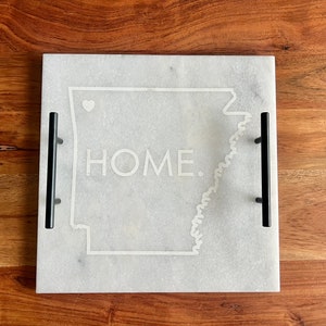 Giftable Arkansas is Home - Marble Tray - 12&quot;x12&quot;