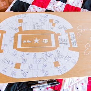 Stadium Customized Wedding Guest Book / Wall Decor