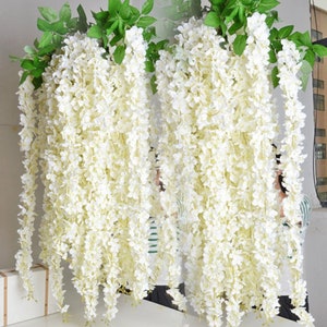 20 Pcs Wisteria Garland Hanging Flowers Outdoor Wedding Ceremony Decor Silk Wisteria Vine Wedding Arch
