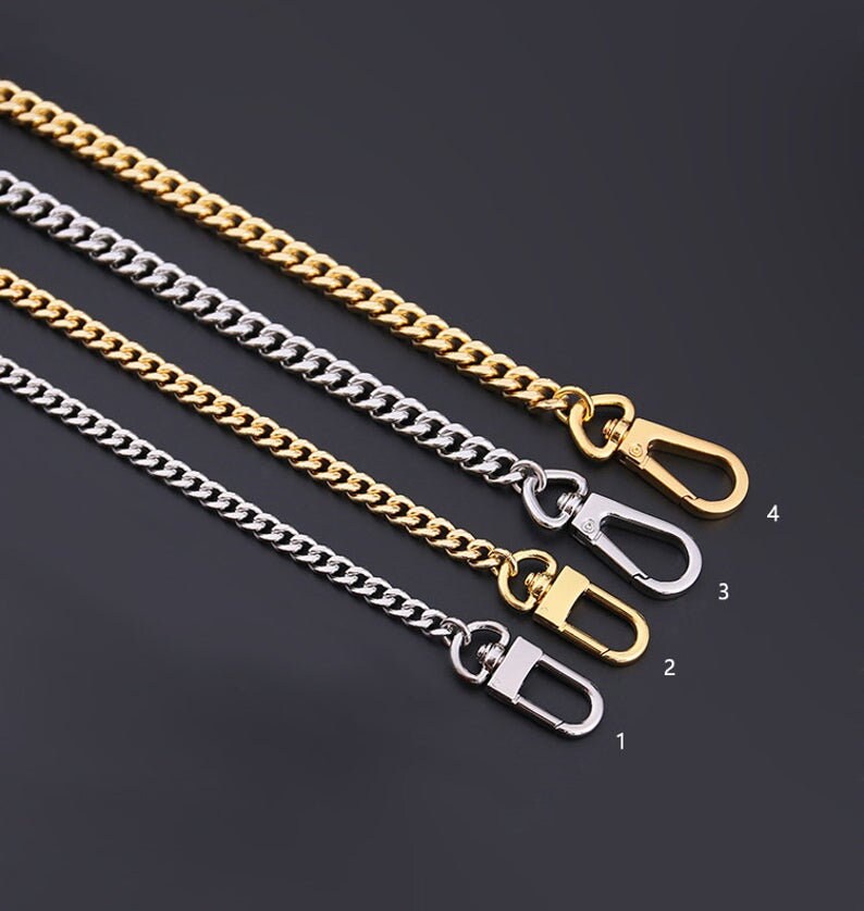 Black Leather Purse Chain Strap Full Copper Bag Handle Etsy