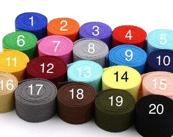 10Yards, 2cm/ 3/4 inch, DIY Twill Tape, Thick Woven Cotton Canvas Webbing Belt Bag Strap, Handbag Craft Making, Sewing Fabric Strap Trimming