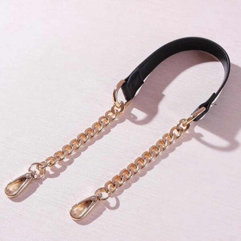 12mm Black Leather Purse Chain Strap Metal Shoulder Handbag Etsy UK