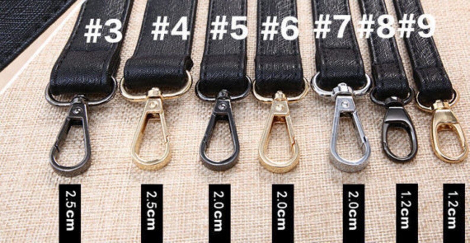 1 Pcs Adjustable Black Leather Handle Metal Clasps Bag Strap Etsy