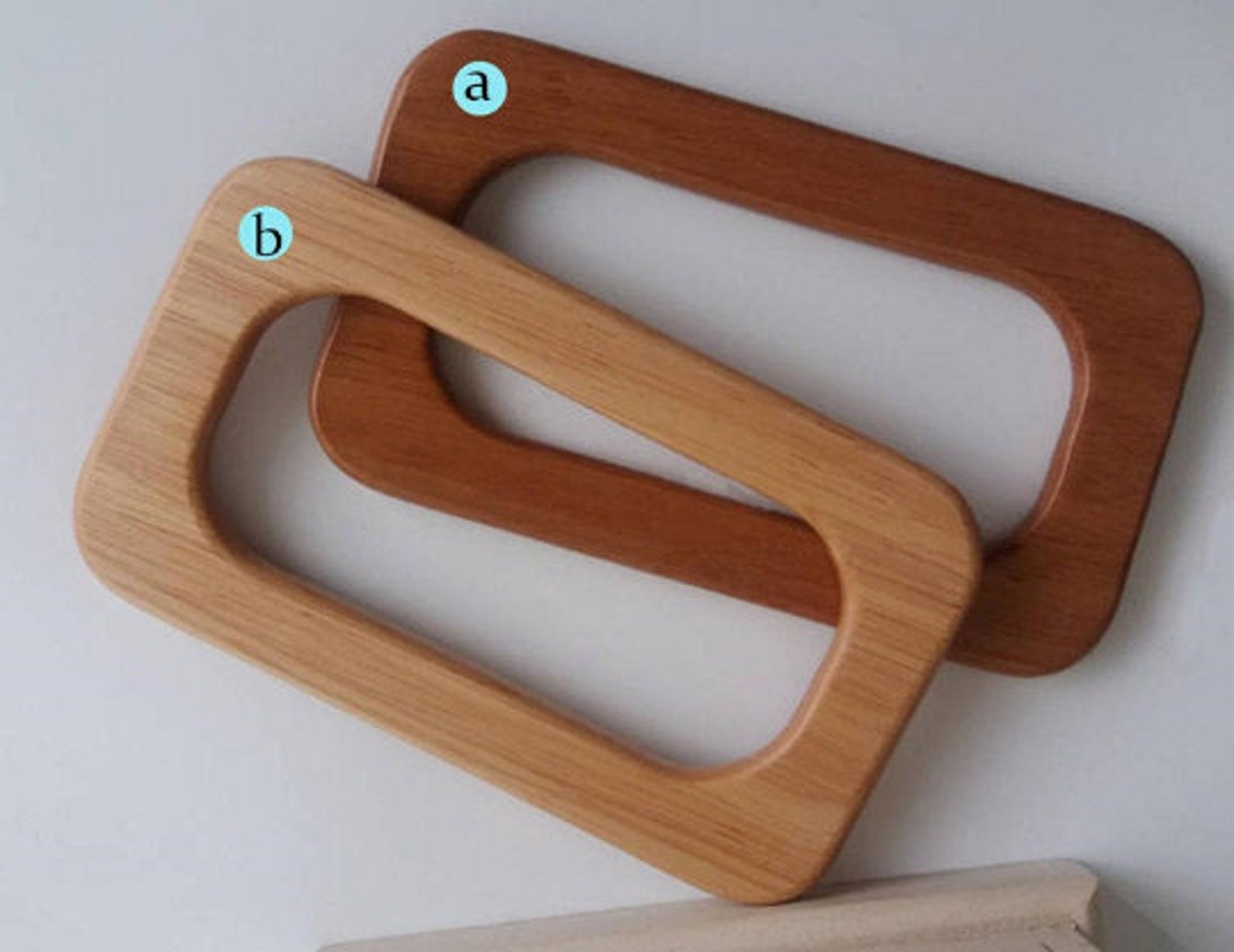 1pair 16.5X9.5cm Poignée de sac à main en bois, sac à main Handbars