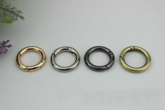 4 JEWELRY CLASPS *SILVER METAL* ROUND SPRIING CLASPS • 16mm • SPRING RING CLASP