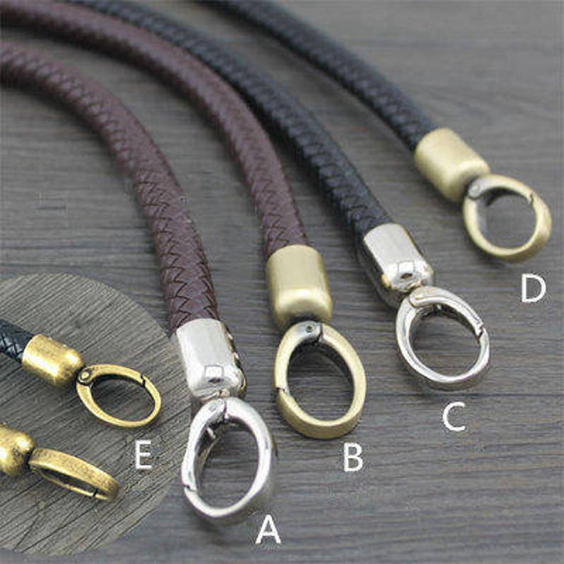 1 Pair Woven Leather Purse Strap Metal Clasps Bag Strap Etsy