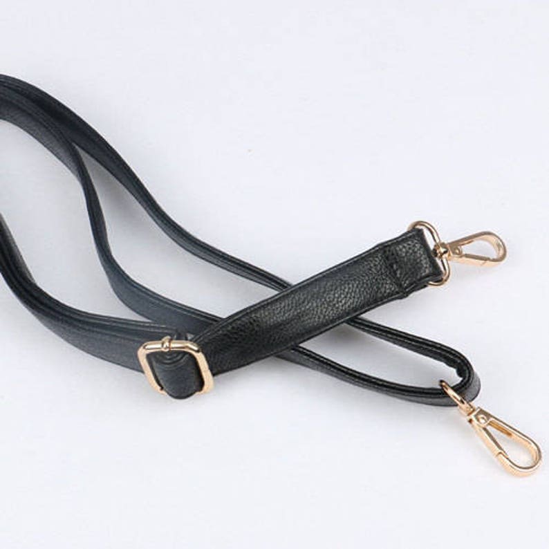 1 Pcs Adjustable Black Leather Handle Metal Clasps Bag Strap - Etsy