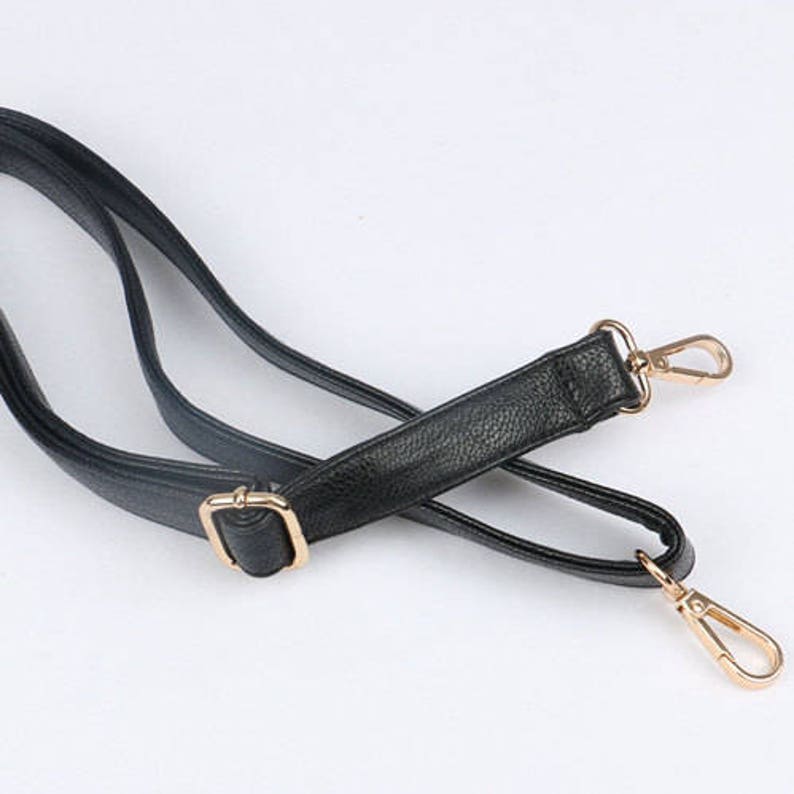 1 Pcs Adjustable Black Leather Handle Metal Clasps Bag Strap Etsy
