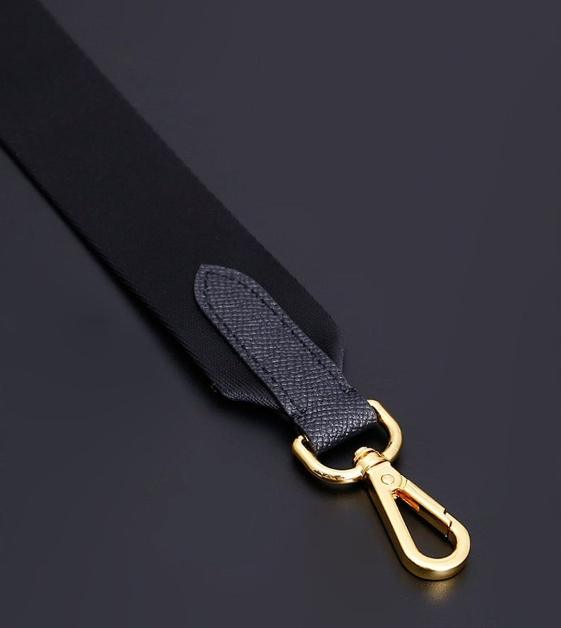 1.5 3.8CM Wide Black Canvas Leather Purse Strap High | Etsy