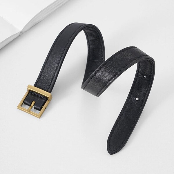 Black Leather Strap for Ysl Bag Etsy