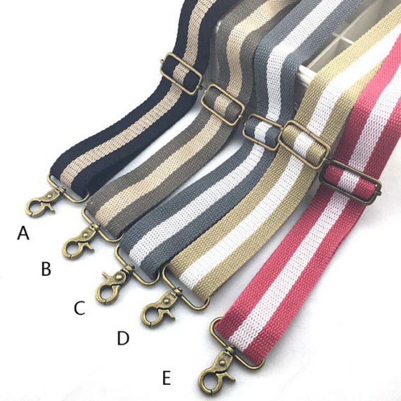 1 Pcs Adjustable Stripe Cotton Purse Strap Metal Clasps Bag Etsy