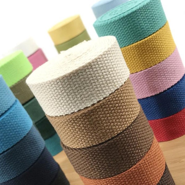 1 Inch Quality Webbing, DIY Purse Strap Tape, Thick Woven Cotton Canvas Belt Bag Strap, Strong Waist Strap, Sewing Fabric Handle Trimming