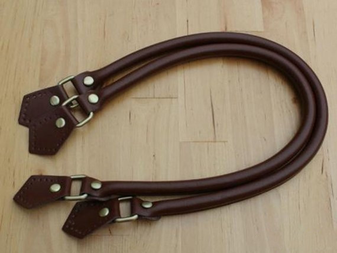 A pair of Leather Bag Handles 58cm Handbag Handle Pentagon Etsy