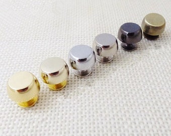 5 sets 9mm Bucket Mushroom Cone Punk Spike Screw Back Studs Rivets Belt Stud Craft Nail Brass Solid Screwed Studs Button For Diy Leather