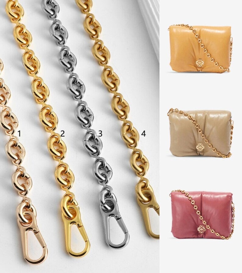 Large Braided Chain Strap Wheat-style Links Design GOLD Luxury Chain Bag/purse  Strap 3/8 10mm Wide Choose Length & Hooks/clasps 