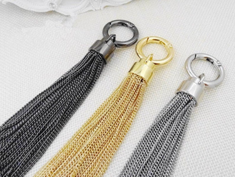 1Pcs Copper Jewelry DIY Necklace Pendant Accessories, Handbag Tassel Charms, Key Ring Bag Chain Supply, Car key Findings, Purse Wallet Charm image 3