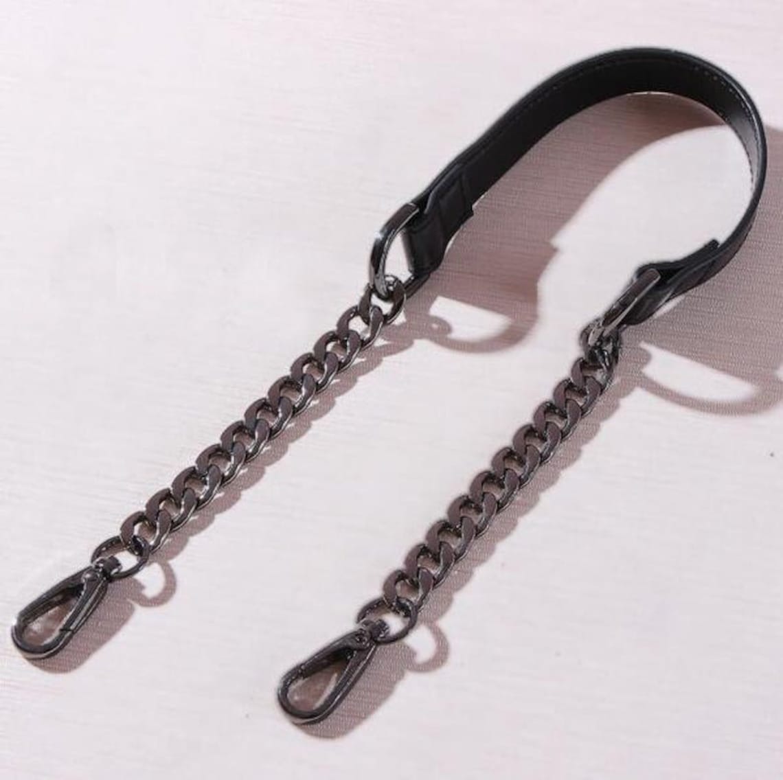 12mm Black Leather Purse Chain Strap Metal Shoulder Handbag Etsy UK